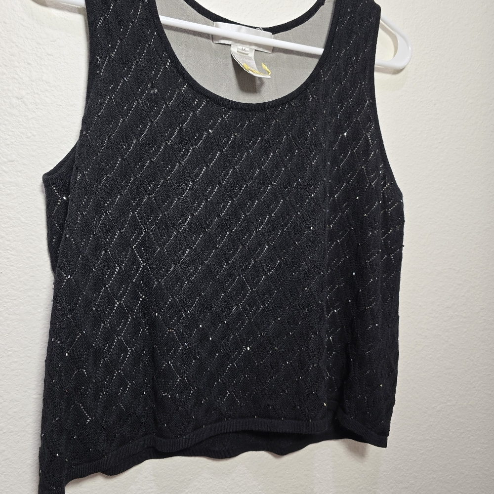 Jones New York Rhinestone Diamond Stich Top